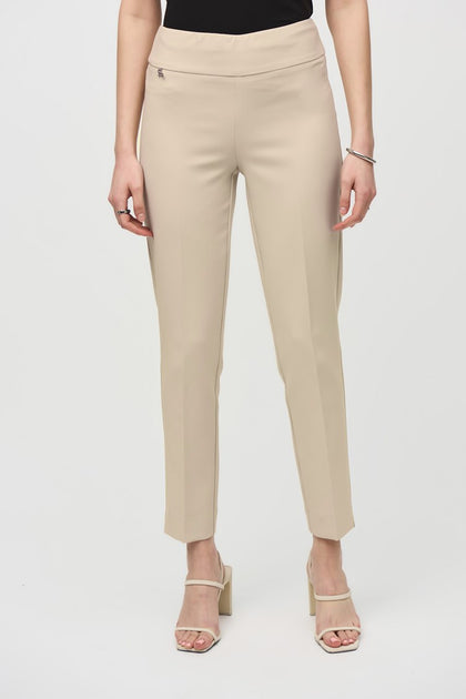 Joseph Ribkoff 231151 Faux Leather Pull-On Cropped Pants