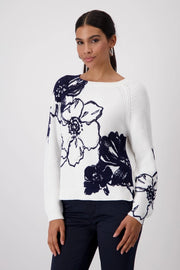 MONARI - Floral Print Knitted Jumper - 409475