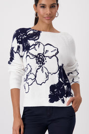 MONARI - Floral Print Knitted Jumper - 409475