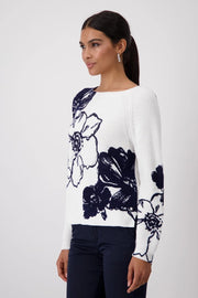 MONARI - Floral Print Knitted Jumper - 409475