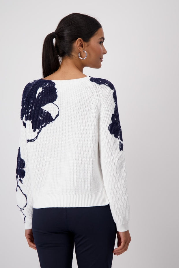 MONARI - Floral Print Knitted Jumper - 409475