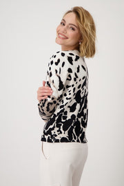 MONARI - Knitted Jumper with Leopard Pattern - 409256