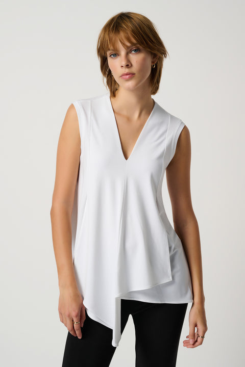 JOSEPH RIBKOFF - Vanilla Sleeveless V-Neck Tunic - 161060