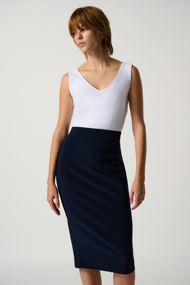 JOSEPH RIBKOFF - Midnight Blue Classic Long Pencil Skirt - 163083