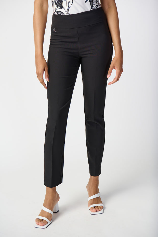 JOSEPH RIBKOFF - Black Lux Twill Slim-Fit Pull-On Pants - 241231S25