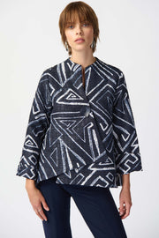 JOSEPH RIBKOFF - Geometric Print Woven Jacquard Swing Jacket - 241291