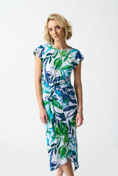 JOSEPH RIBKOFF - Silky Knit Tropical Print Sheath Dress - 242159