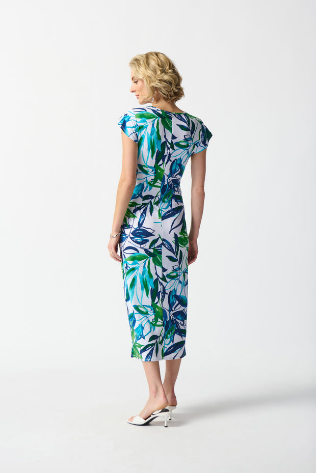 JOSEPH RIBKOFF - Silky Knit Tropical Print Sheath Dress - 242159