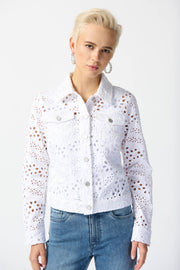 JOSEPH RIBKOFF - Embroidered Denim Fitted Jacket - 242918