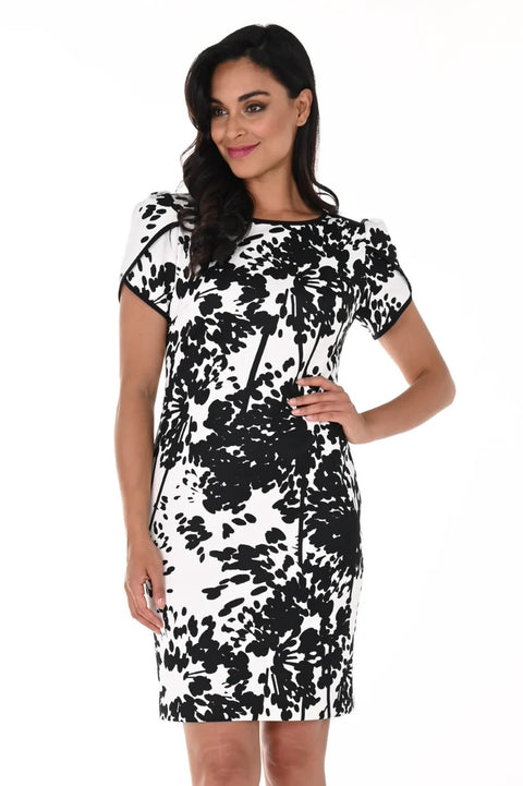 FRANK LYMAN - Abstract Floral Knit Dress - 248140