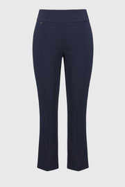 JOSEPH RIBKOFF - Midnight Blue Textured Jacquard Crop Pull-On Pants - 251256