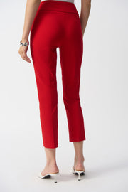 JOSEPH RIBKOFF - Radiant Red Textured Jacquard Crop Pull-On Pants - 251256