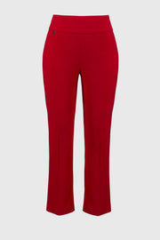 JOSEPH RIBKOFF - Radiant Red Textured Jacquard Crop Pull-On Pants - 251256