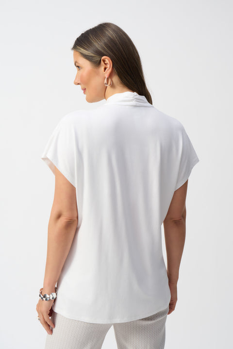 JOSEPH RIBKOFF - Vanilla Jersey Short Sleeve Straight Top - 251286