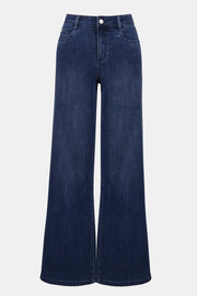 JOSEPH RIBKOFF - Goldie Medium Blue Denim Classic Wide-Leg Stretch Jeans - 251968F25