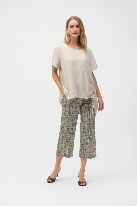 JOSEPH RIBKOFF - Beige/Black Millennium Geometric Print Culotte Pants - 252123