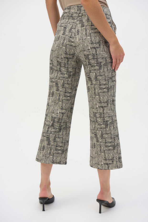 JOSEPH RIBKOFF - Beige/Black Millennium Geometric Print Culotte Pants - 252123