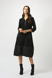 JOSEPH RIBKOFF - Black Silky Knit & Memory Cocoon Dress - 253066