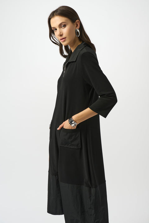 JOSEPH RIBKOFF - Black Silky Knit & Memory Cocoon Dress - 253066