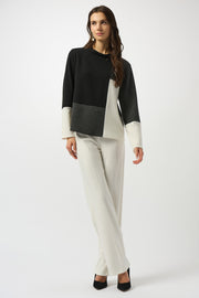 JOSEPH RIBKOFF - Jacquard Knit Colour-Block Boxy Top - 253236