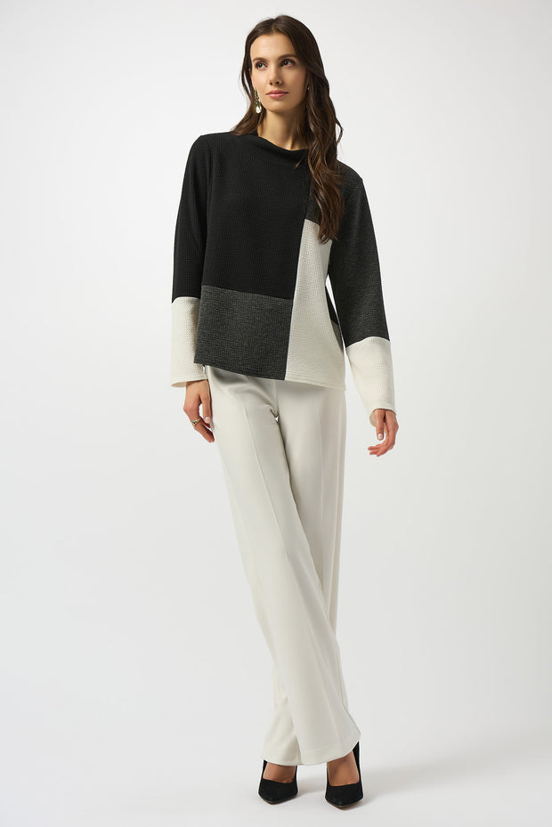 JOSEPH RIBKOFF - Jacquard Knit Colour-Block Boxy Top - 253236