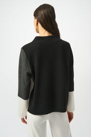 JOSEPH RIBKOFF - Jacquard Knit Colour-Block Boxy Top - 253236