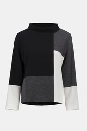 JOSEPH RIBKOFF - Jacquard Knit Colour-Block Boxy Top - 253236