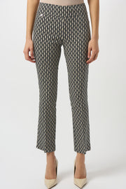 JOSEPH RIBKOFF - Black/Moonstone Millennium Print Straight Leg Pull-On Pants - 253268