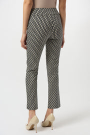 JOSEPH RIBKOFF - Black/Moonstone Millennium Print Straight Leg Pull-On Pants - 253268