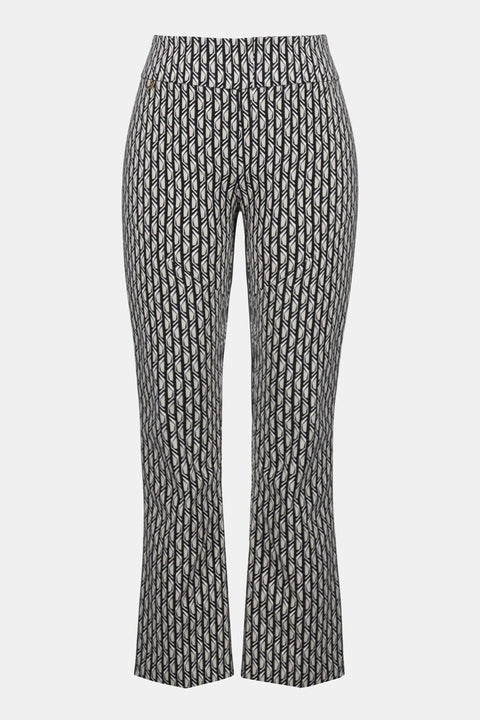 JOSEPH RIBKOFF - Black/Moonstone Millennium Print Straight Leg Pull-On Pants - 253268
