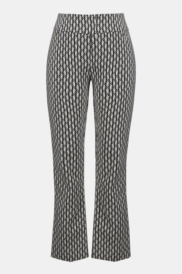 JOSEPH RIBKOFF - Black/Moonstone Millennium Print Straight Leg Pull-On Pants - 253268
