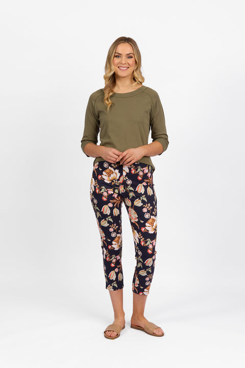 VASSALLI - Freya Printed Skinny Leg 7/8 Lightweight Pull On - 271LW