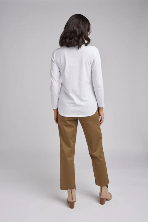 GOONDIWINDI COTTON - White Long Sleeve Classic Tee - 3153