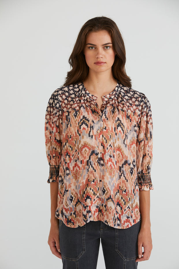 LANIA - Terracotta Madras Shirt - 3647