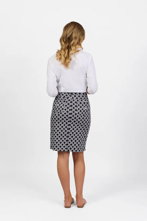 VASSALLI - Arlo Printed Lightweight Skirt with Centre Back Vent - 372AV