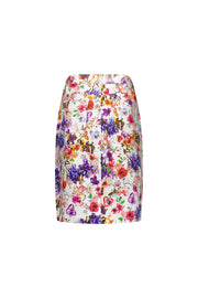 VASSALLI - Burst Printed Lightweight Skirt with Centre Back Vent - 372AV