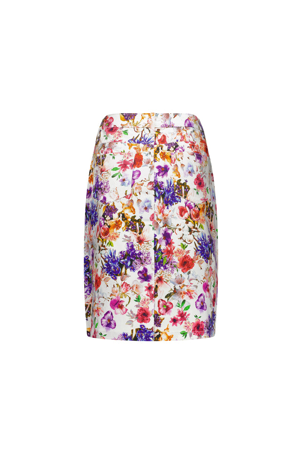 VASSALLI - Burst Printed Lightweight Skirt with Centre Back Vent - 372AV