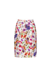 VASSALLI - Burst Printed Lightweight Skirt with Centre Back Vent - 372AV