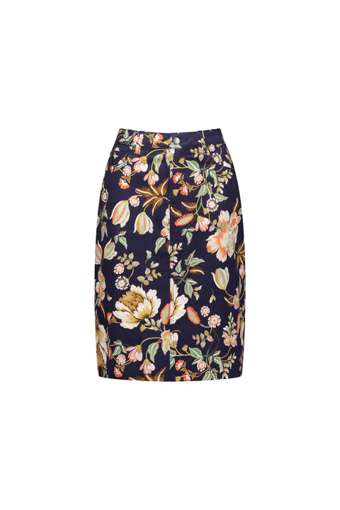 VASSALLI - Freya Printed Lightweight Skirt with Centre Back Vent - 372AV