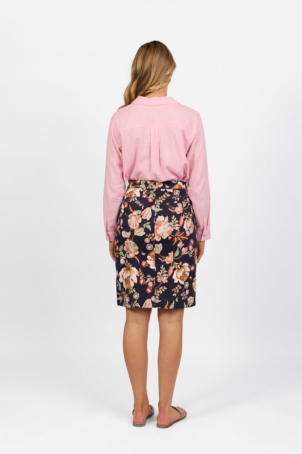 VASSALLI - Freya Printed Lightweight Skirt with Centre Back Vent - 372AV