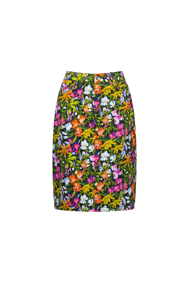 VASSALLI - Lola Printed Lightweight Skirt with Centre Back Vent - 372AV