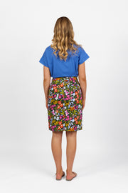 VASSALLI - Lola Printed Lightweight Skirt with Centre Back Vent - 372AV