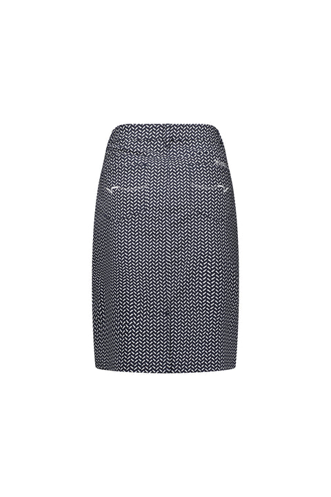 VASSALLI - Nori Printed Lightweight Skirt with Centre Back Vent - 372AV