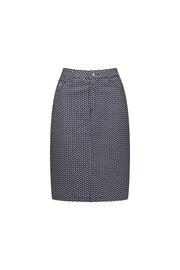 VASSALLI - Nori Printed Lightweight Skirt with Centre Back Vent - 372AV