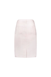 VASSALLI - Pink Gingham Printed Lightweight Skirt with Centre Back Vent - 372AV