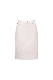 VASSALLI - Pink Gingham Printed Lightweight Skirt with Centre Back Vent - 372AV