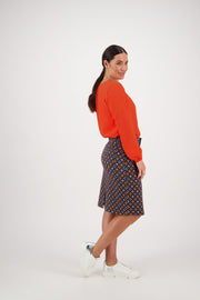 VASSALLI - Stellar Knee Length Printed Skirt - 372AV