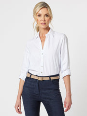 GORDON SMITH - White Emma Rib Detail Shirt - 39952