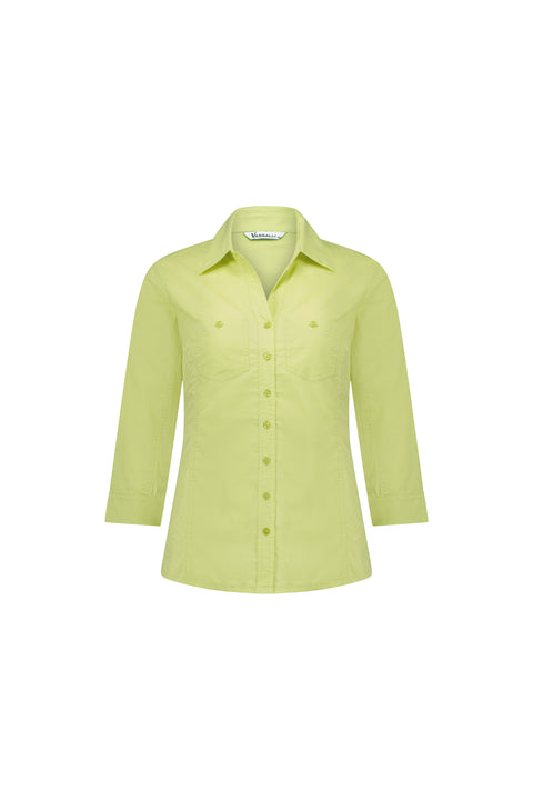 VASSALLI - Apple Button Up Shirt with Rib Panels - 4032