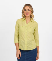 VASSALLI - Apple Button Up Shirt with Rib Panels - 4032